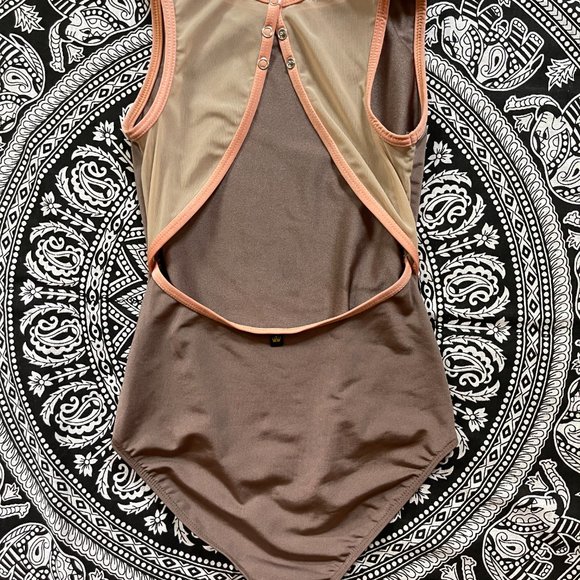 Maria Crown Brown Leotard with mesh back Child size MC - Picture 2 of 4